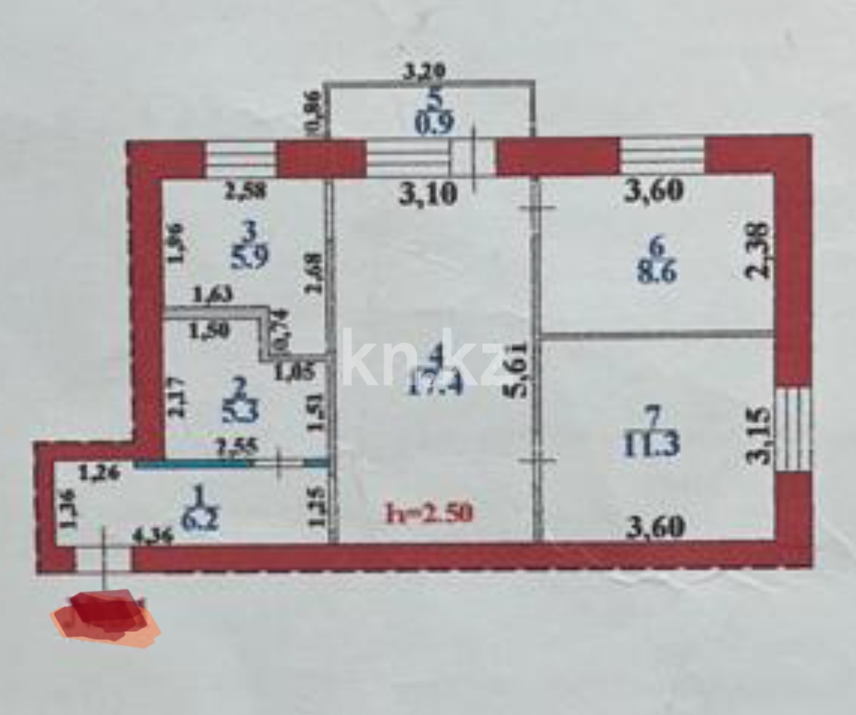 Продажа 3-комнатной квартиры, 60 м² - Продажа недвижимости в Казахстане фото 19 из 19