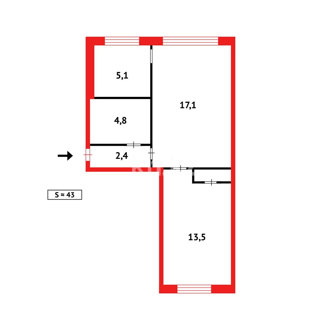 Продажа 2-комнатной квартиры, 46 м² в Темиртау - фото 6