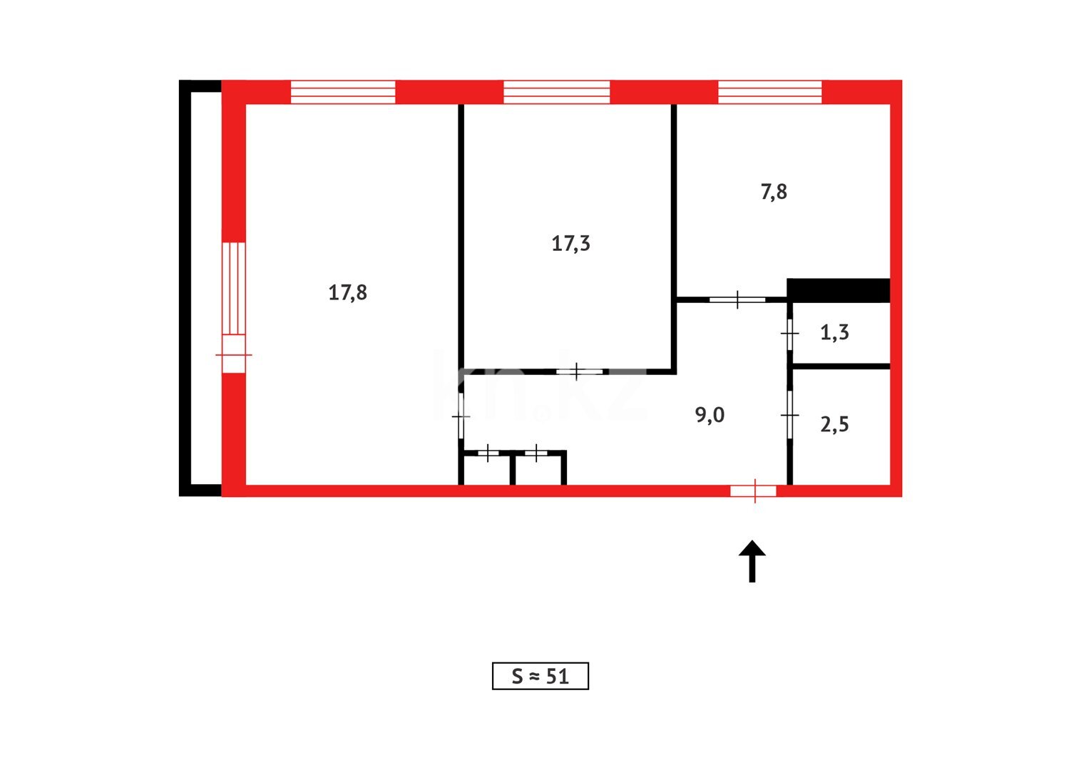 Продажа 2-комнатной квартиры, 53 м² в Темиртау - фото 15