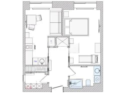 Продажа 2-комнатной квартиры, 41 м² в Алматы