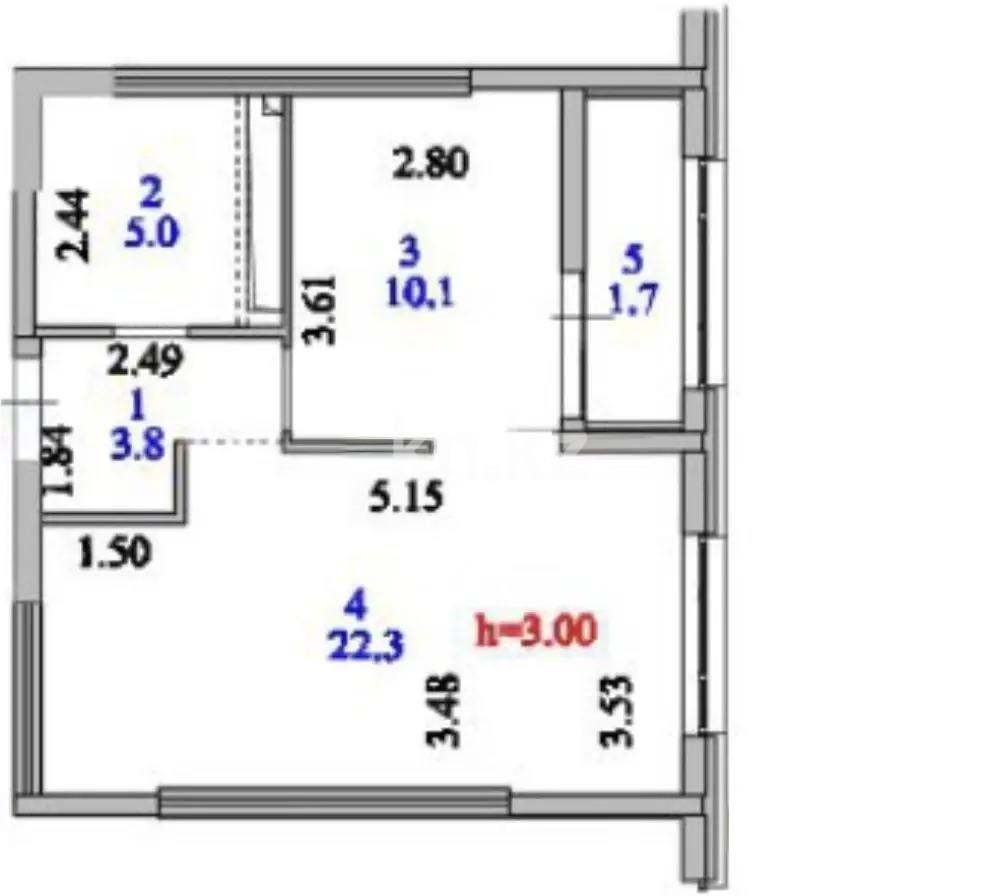 Продажа 1-комнатной квартиры, 43 м² - Продажа однокомнатных квартир от собственников в Астане - страница 3 фото 2 из 2