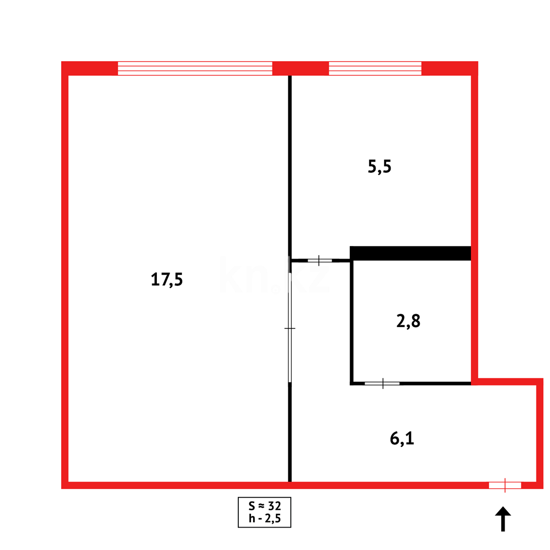 Продажа 1-комнатной квартиры, 32 м² - Недвижимость в Караганде - страница 4 фото 6 из 6