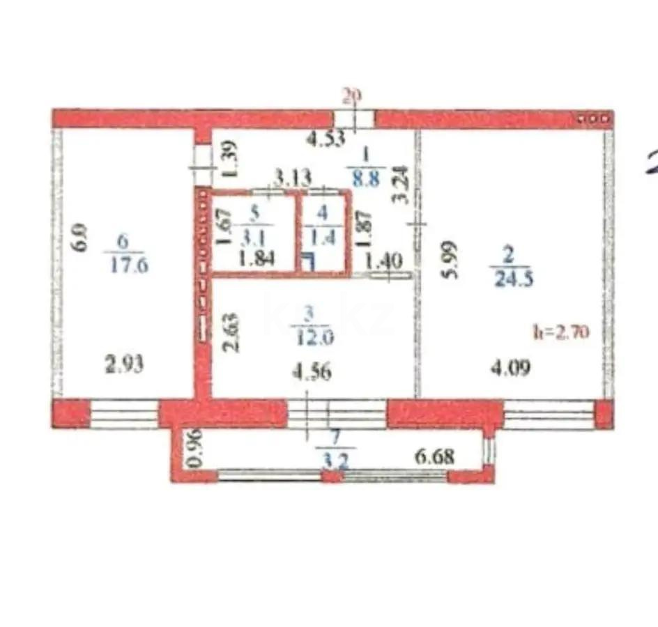 Продажа 2-комнатной квартиры, 70.6 м², ул. Айтматова, дом  41/2 в Астане
