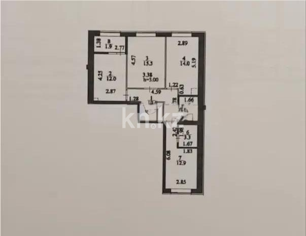 Продажа 3-комнатной квартиры, 75 м² в Астане