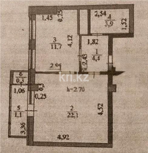 Продажа 1-комнатной квартиры, 46 м², пр. Кошкарбаева, дом  37 - Продажа квартир в Астане без посредников фото 5 из 5