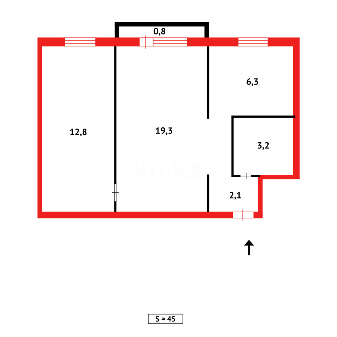 Продажа 2-комнатной квартиры, 48 м², ул. Уалиханова - Продажа квартир в Темиртау фото 6 из 6