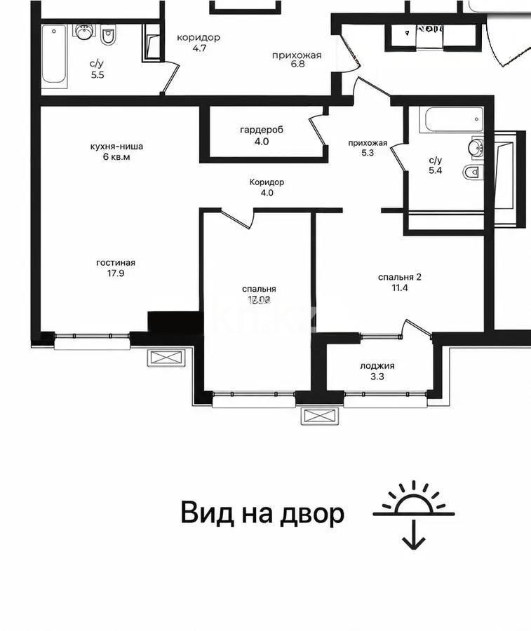 Продажа 3-комнатной квартиры, 75 м² в Астане