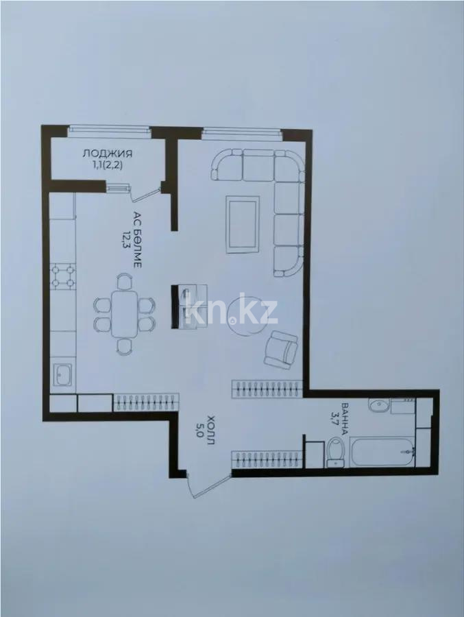 Продажа 1-комнатной квартиры, 39 м² - Продажа недвижимости в Казахстане - страница 3 фото 2 из 2