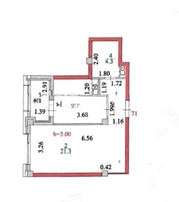 Продажа 1-комнатной квартиры, 42 м² в Астане