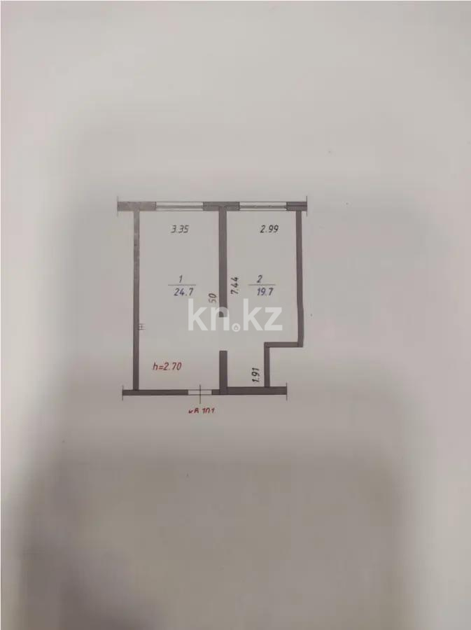 Продажа 2-комнатной квартиры, 44 м², ул. Муратбаева, дом  14 - Продажа  двухкомнатных квартир в новостройках Алматы фото 1 из 1