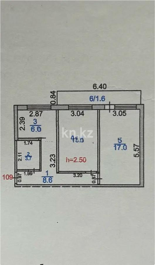 Продажа 2-комнатной квартиры, 51 м², ул. Университетская, дом  19 - Продажа  двухкомнатных квартир в Караганде фото 5 из 5