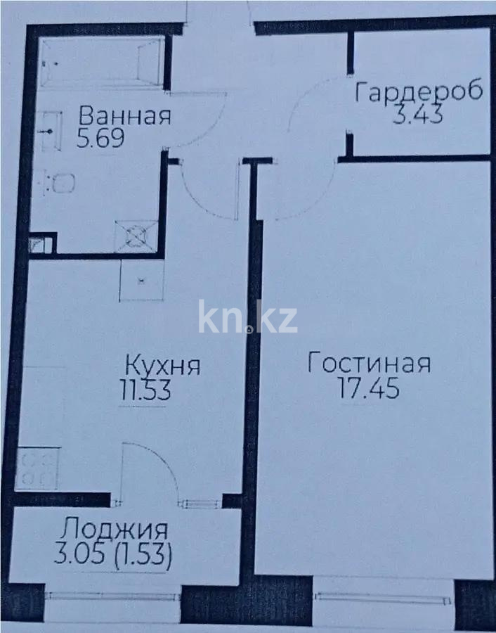 Продажа 1-комнатной квартиры, 44.16 м² - Продажа квартир в Алматы с фото фото 1 из 1