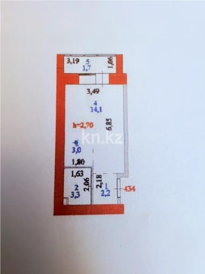 Продажа 1-комнатной квартиры, 24.3 м² - Продажа  однокомнатных квартир в новостройках Астаны - страница 7 фото 4 из 4