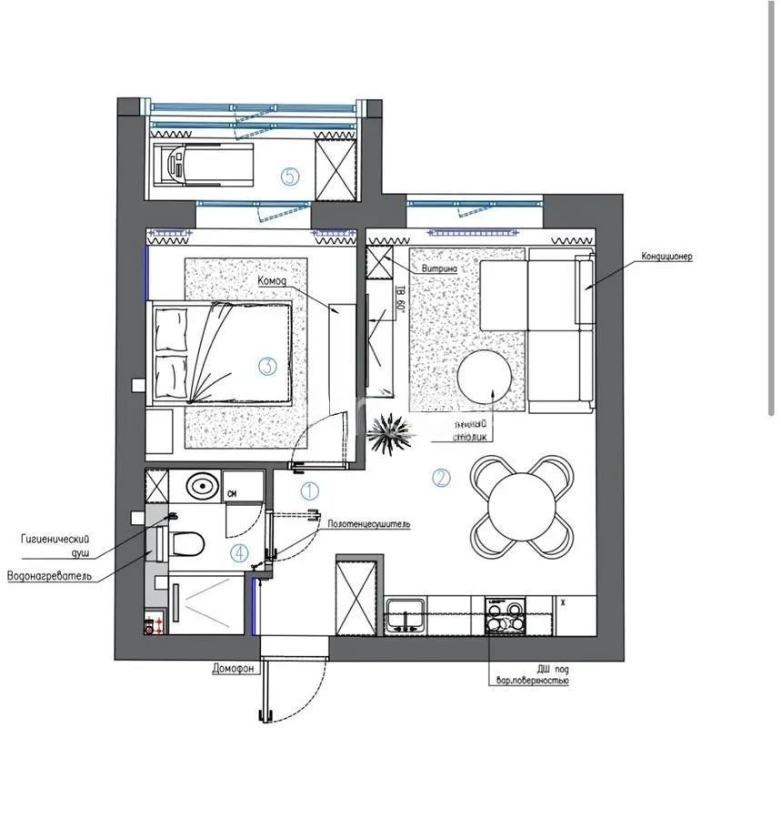 Продажа 2-комнатной квартиры, 40 м², мкр-н Голубые Пруды - Продажа  двухкомнатных квартир в Караганде фото 1 из 10