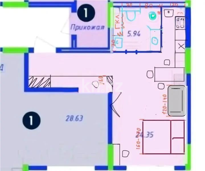 Продажа 1-комнатной квартиры, 30 м² - Продажа однокомнатных квартир в Астане - страница 38 фото 1 из 1