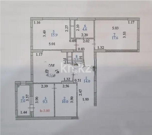 Продажа 4-комнатной квартиры, 92 м², ул. Туркестан, дом  28 - Продажа  четырехкомнатных квартир в Астане с фото фото 4 из 4