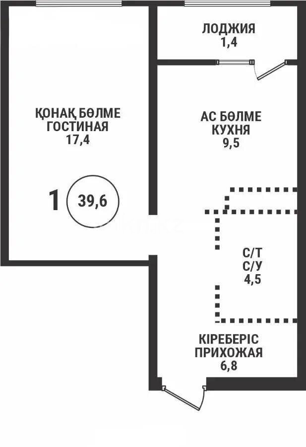 Продажа 1-комнатной квартиры, 39.6 м² в Алматы