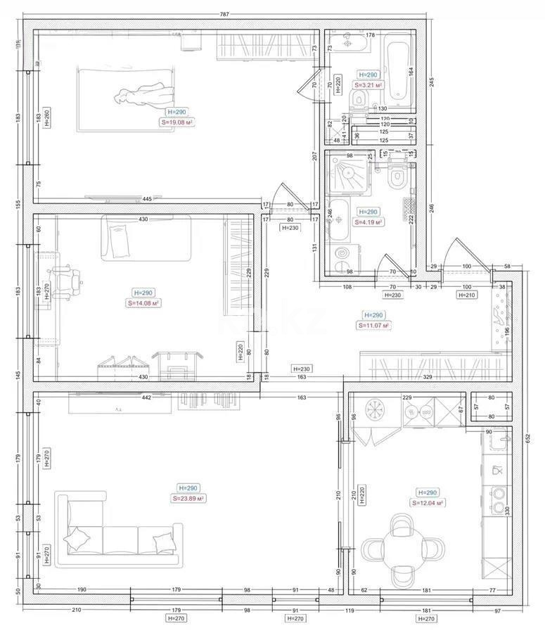 Продажа 3-комнатной квартиры, 85.6 м² - Продажа трехкомнатных квартир от собственников в Алматы фото 6 из 6