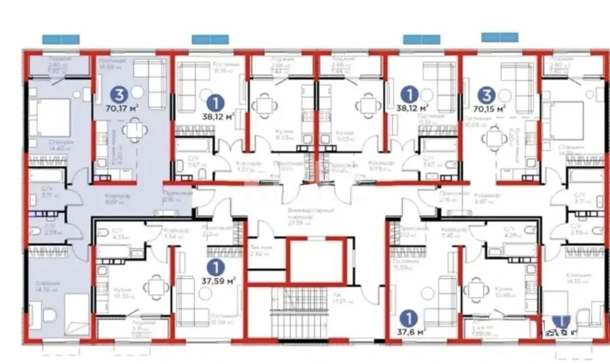 Продажа 3-комнатной квартиры, 70.3 м² - Продажа квартир в Турксибском р-не Алматы фото 2 из 2