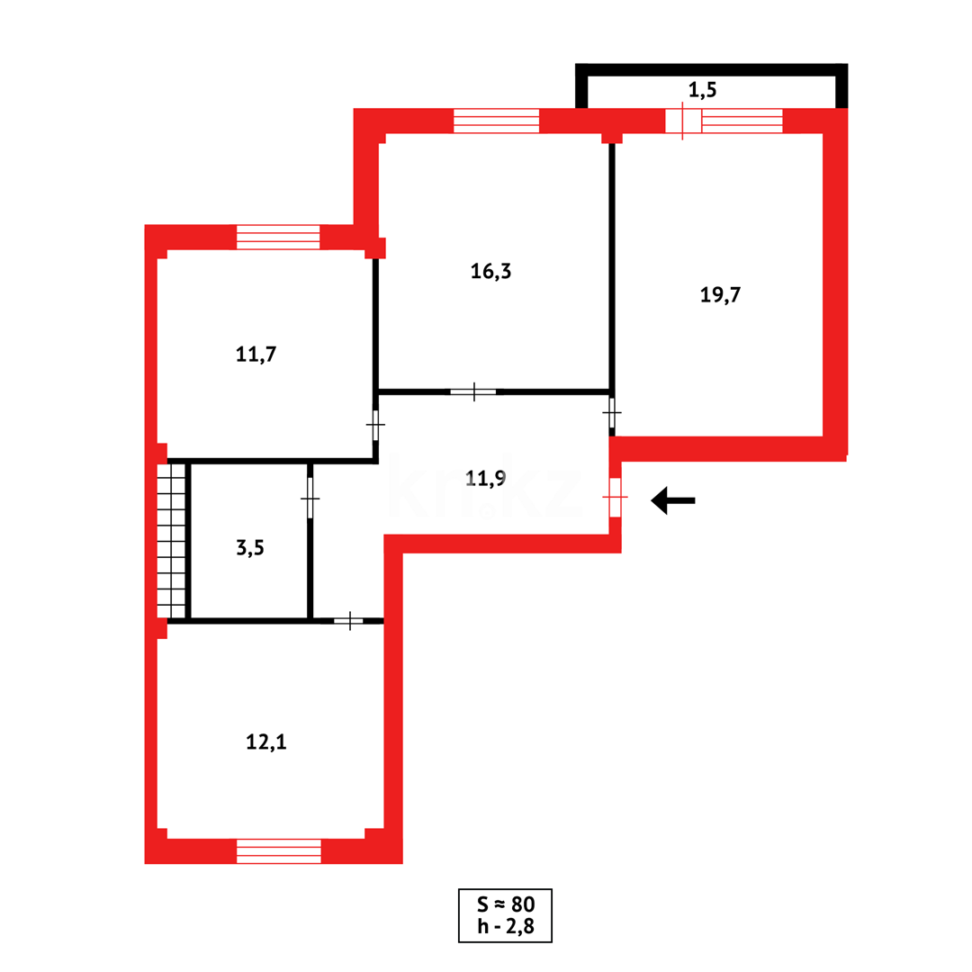 Продажа 3-комнатной квартиры, 81 м² - Продажа квартир в Казахстане - страница 1170 фото 14 из 14