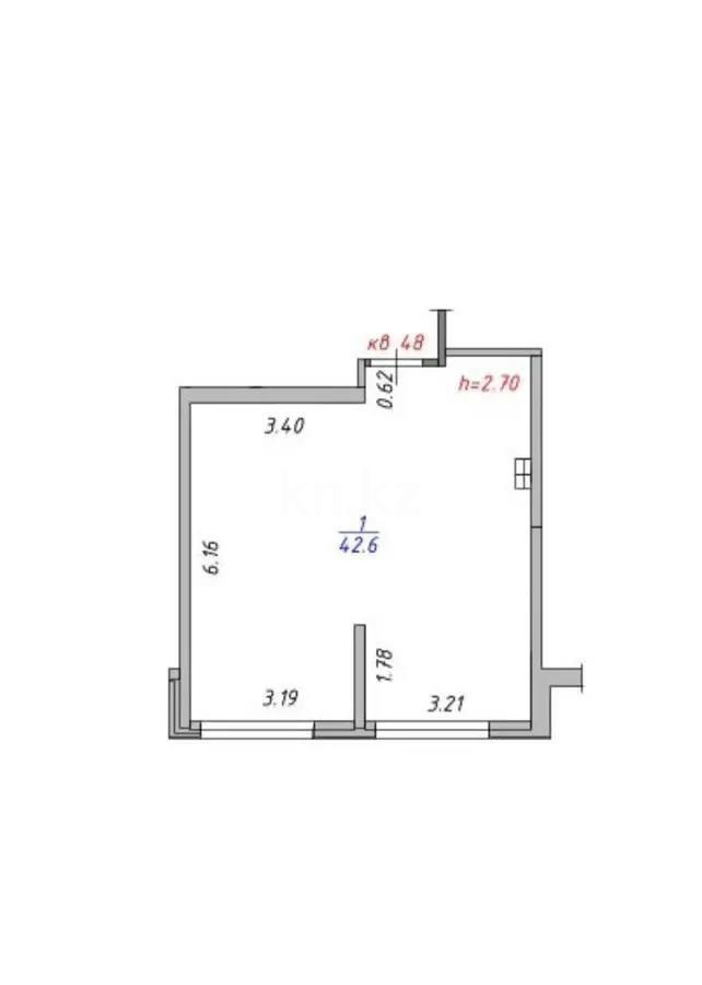Продажа 1-комнатной квартиры, 42.6 м² в Алматы
