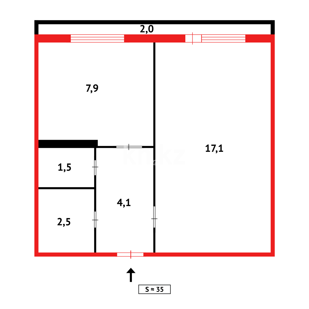Продажа 1-комнатной квартиры, 34 м² - Продажа однокомнатных квартир в Караганде фото 7 из 7