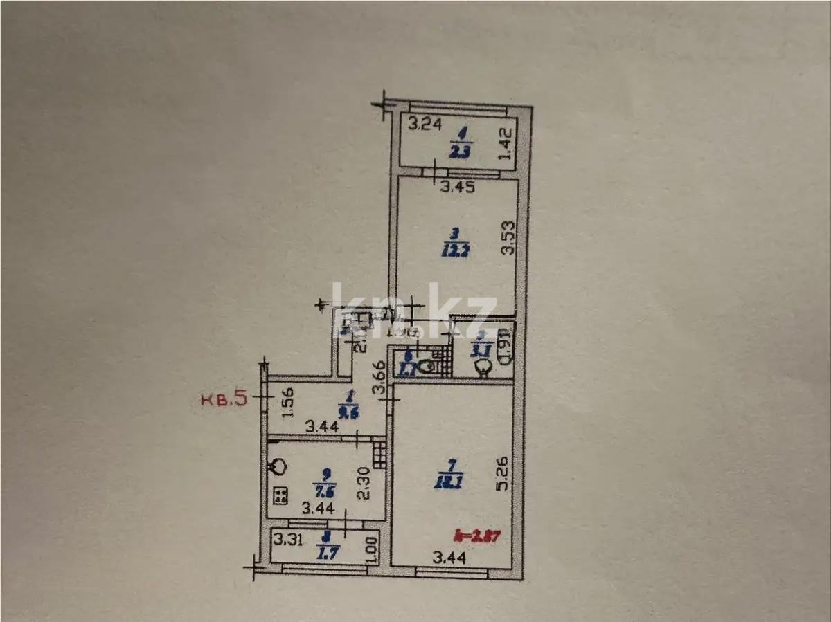 Продажа 2-комнатной квартиры, 56.3 м² в Алматы