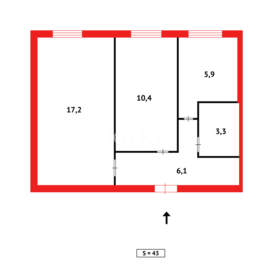 Продажа 2-комнатной квартиры, 46 м², ул. Ержанова, дом  31 в Караганде - фото 10