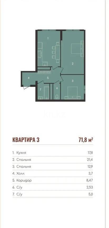 Продажа 3-комнатной квартиры, 71.8 м², ул. Момышулы, дом  100 стр - Продажа жилой и коммерческой недвижимости в Алматы фото 1 из 1