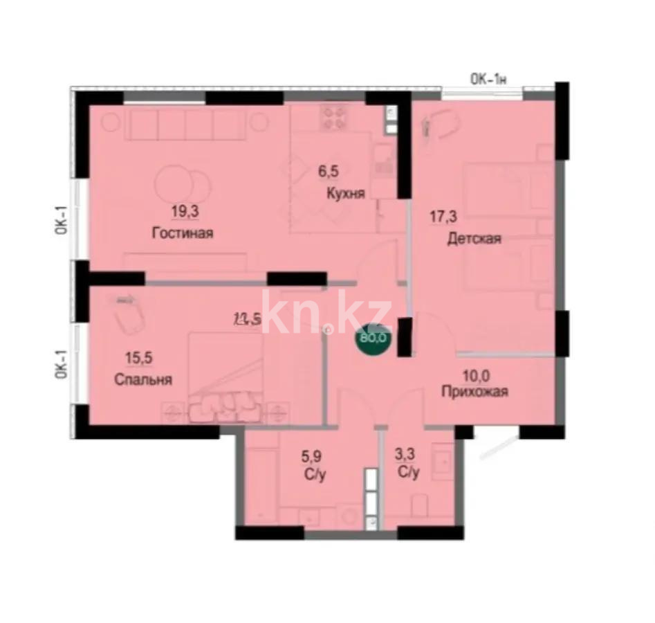 Продажа 3-комнатной квартиры, 80 м², ул. Утепова, дом  31 стр - Продажа квартир в Алматы без посредников с фото фото 1 из 1