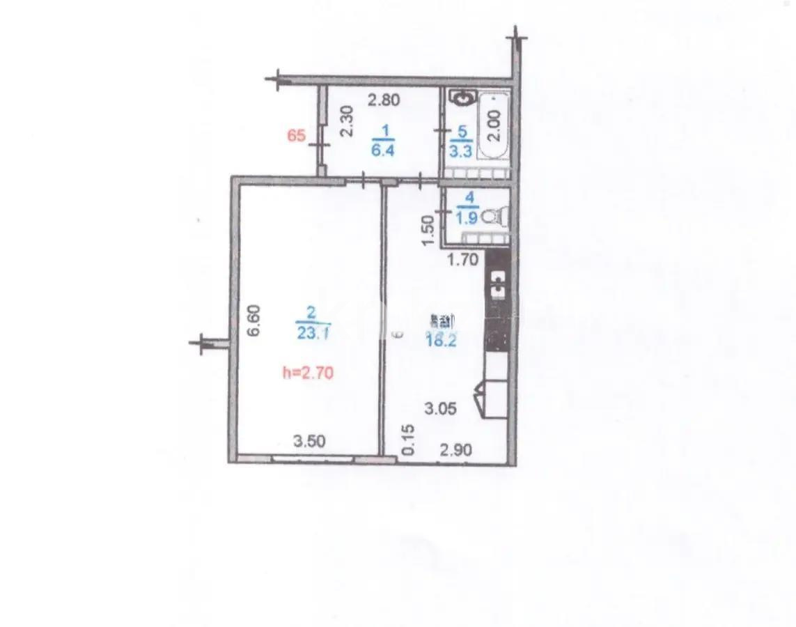 Продажа 1-комнатной квартиры, 52.9 м², ул. Жолымбет, дом  42/5 - Продажа квартир в Алматы фото 1 из 1