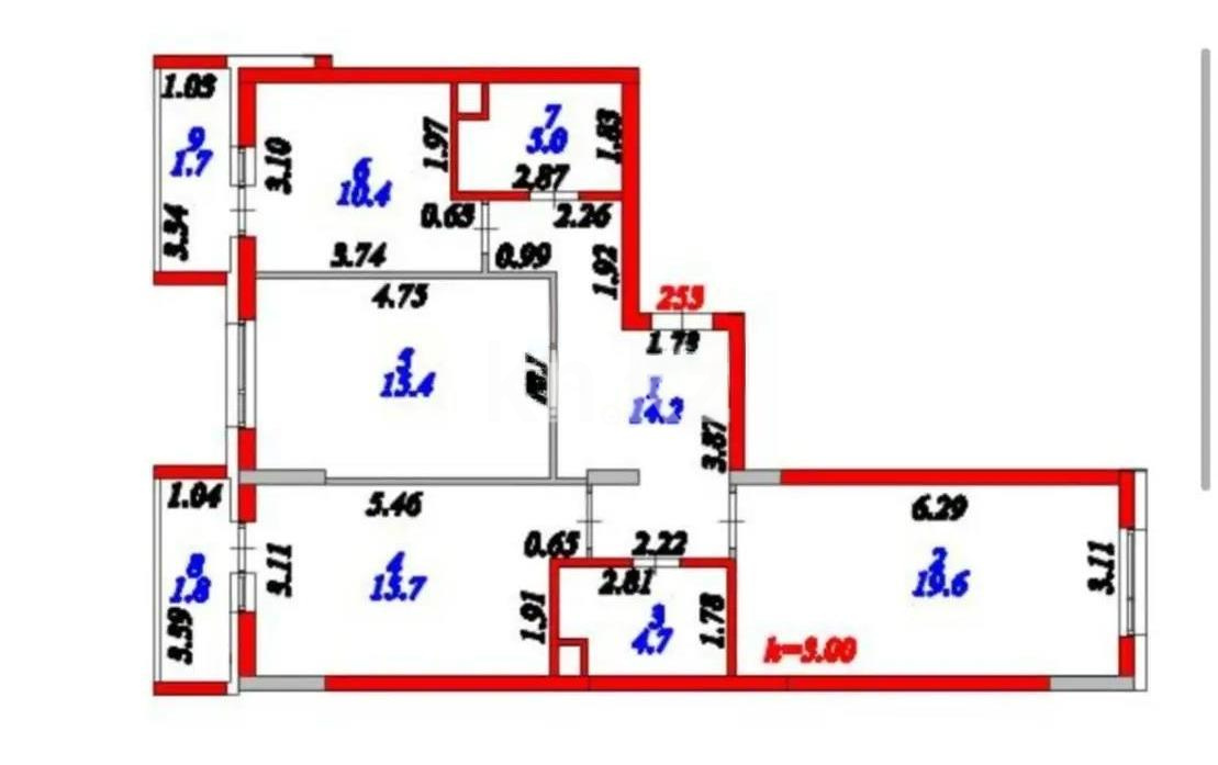 Продажа 3-комнатной квартиры, 88.5 м² в Астане
