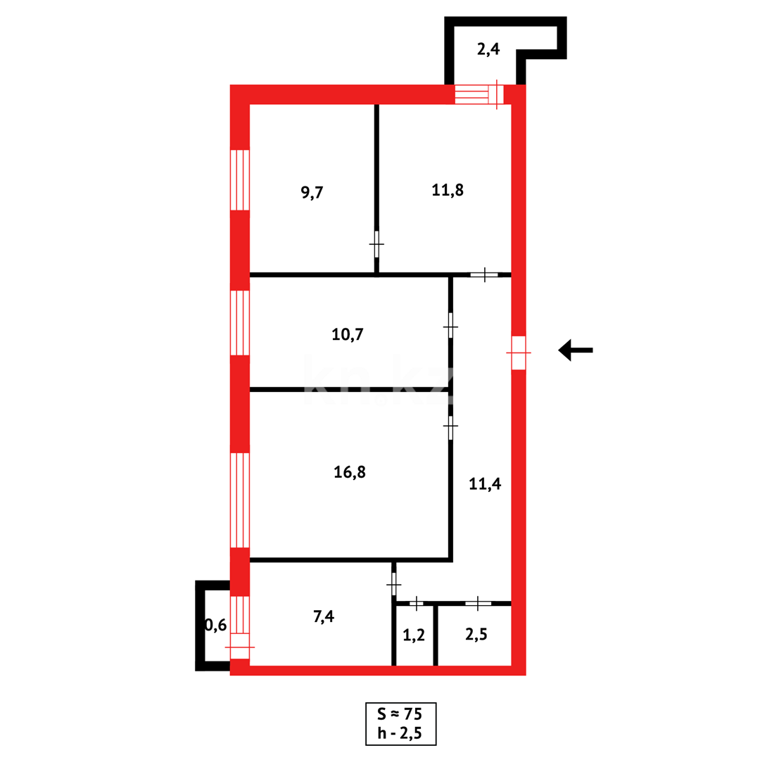 Продажа 4-комнатной квартиры, 74 м² в Караганде - фото 15