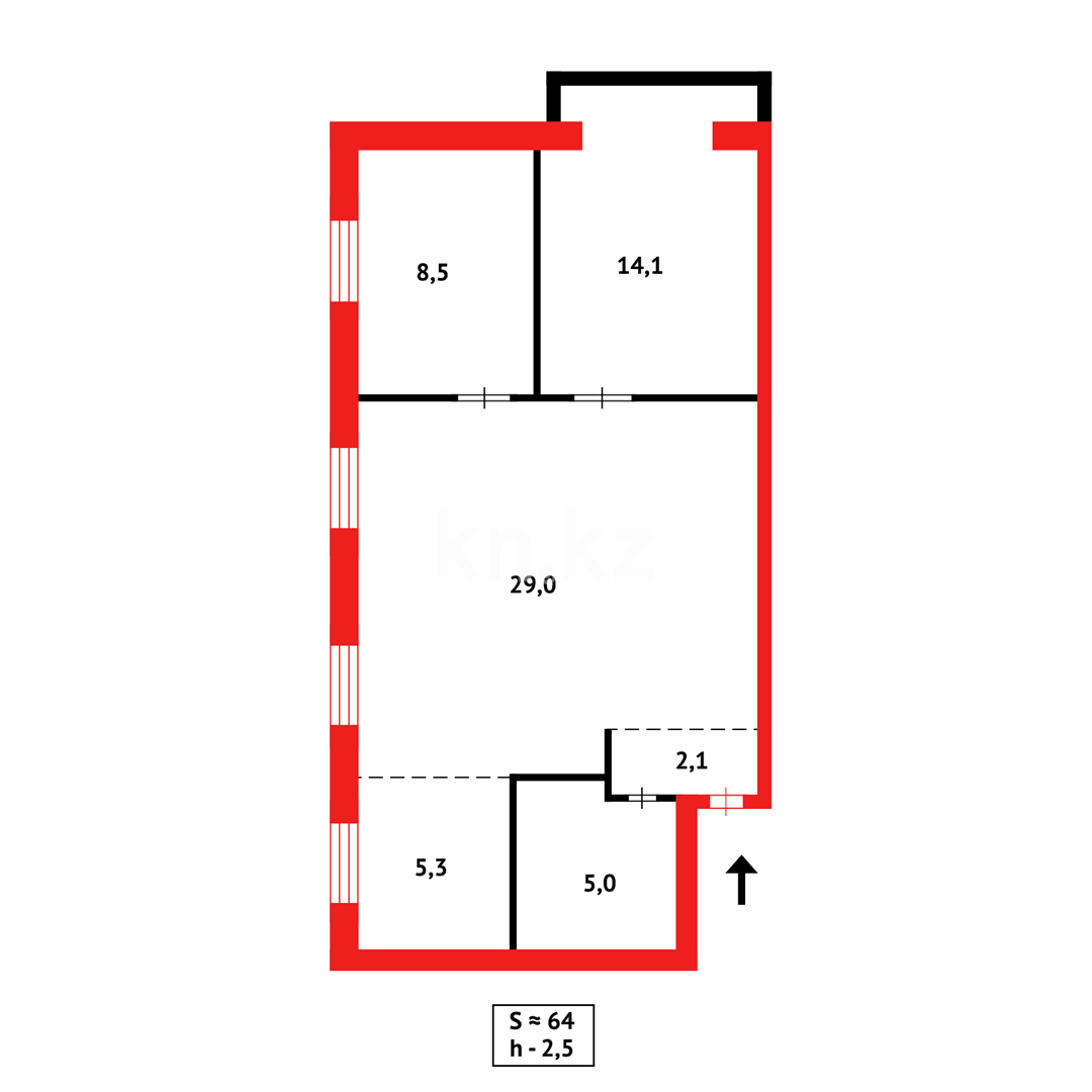 Продажа 4-комнатной квартиры, 64 м² в Караганде - фото 10