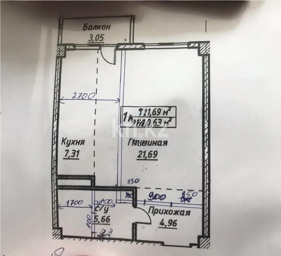 Продажа 1-комнатной квартиры, 40.63 м² в Астане