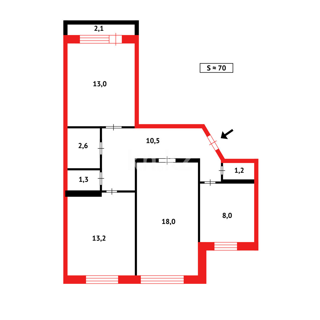 Продажа 3-комнатной квартиры, 70 м² - Продажа квартир в Темиртау фото 14 из 14