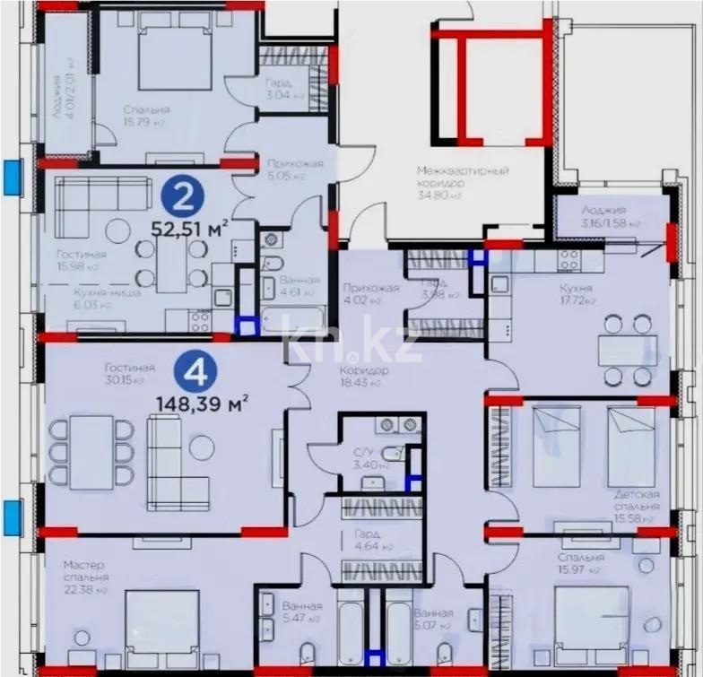 Продажа 6-комнатной квартиры, 201 м², пр. Аль-Фараби, дом  3/2 - Продажа  пятикомнатных квартир в новостройках Астаны без посредников фото 1 из 1