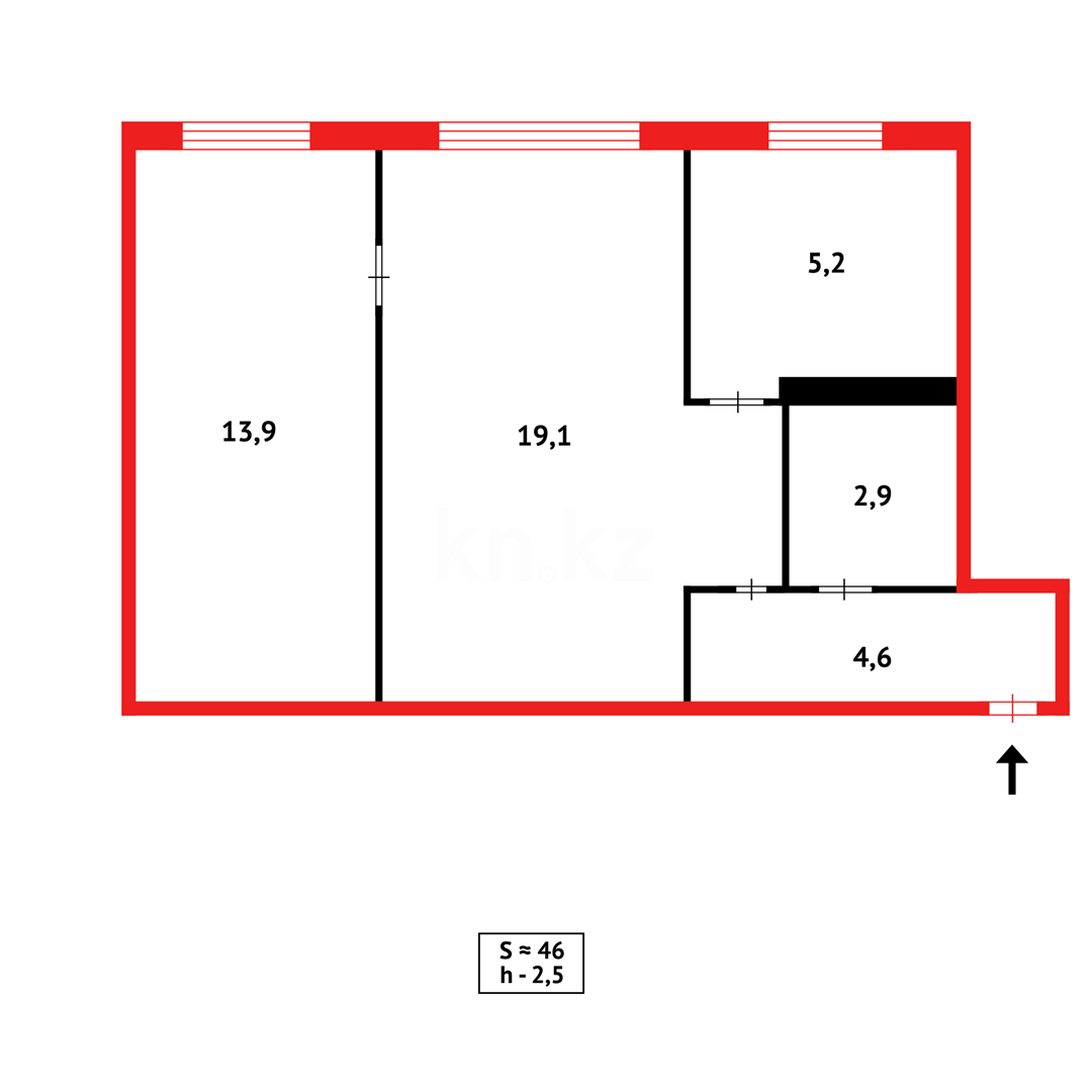 Продажа 2-комнатной квартиры, 46 м², пр. Момышулы в Темиртау - фото 12