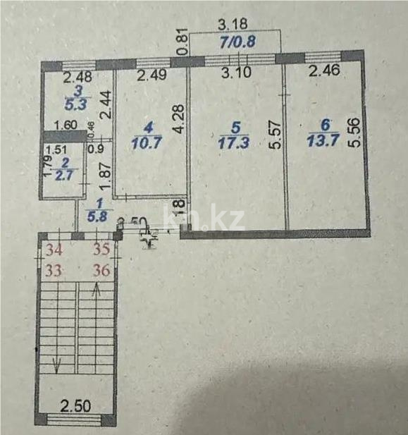 Продажа 3-комнатной квартиры, 56 м² в Караганде - фото 6