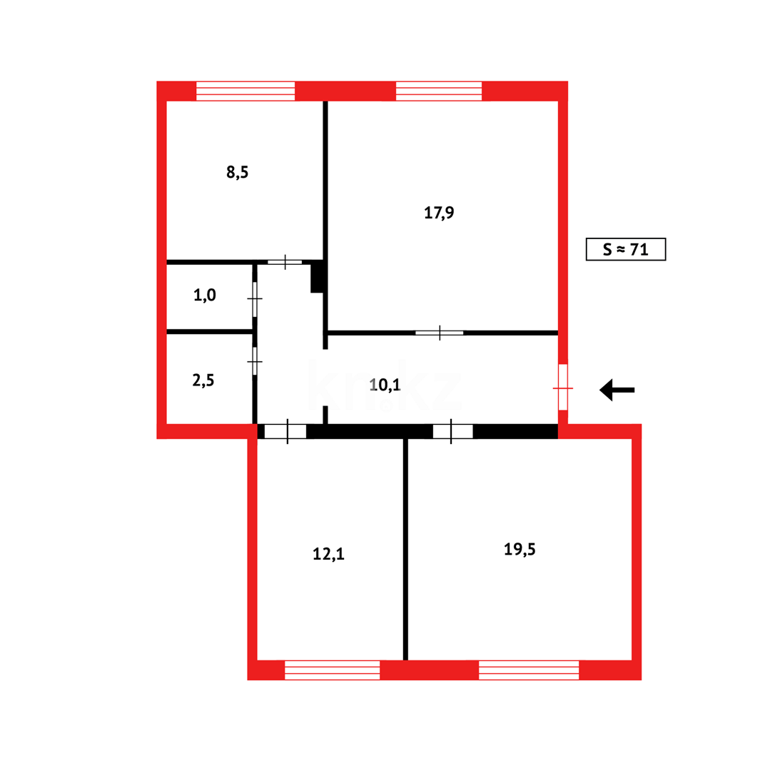 Продажа 3-комнатной квартиры, 71 м² - Продажа трехкомнатных квартир от собственников в Караганде - страница 2 фото 24 из 24