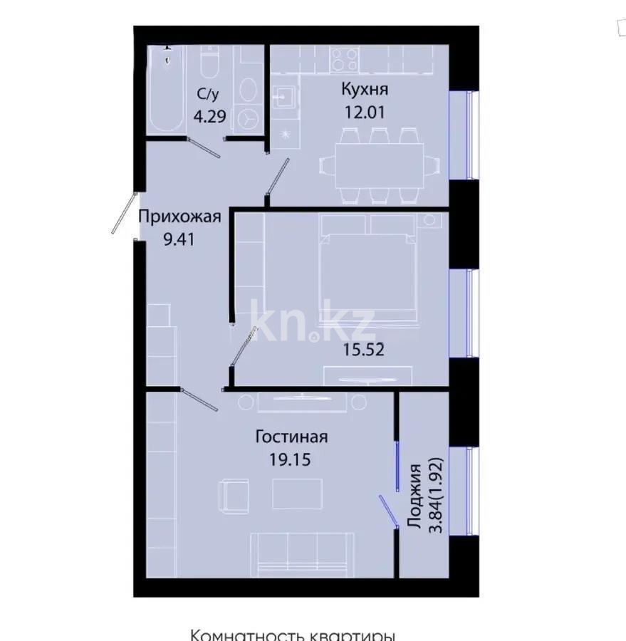 Продажа 2-комнатной квартиры, 62.8 м², ул. Жошы хана, дом  17 - Продажа  двухкомнатных квартир в Астане без посредников фото 1 из 1