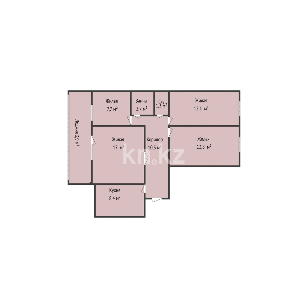 Продажа 4-комнатной квартиры, 77.2 м² - Продажа квартир в Костанае фото 15 из 15