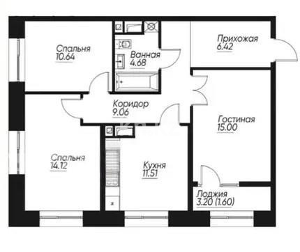 Продажа 3-комнатной квартиры, 74 м², ул. Навои, дом  30а/1 - Продажа  трехкомнатных квартир в новостройках Алматы с фото фото 1 из 1