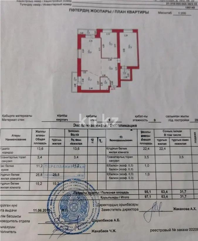 Продажа 3-комнатной квартиры, 97 м² - Продажа квартир в Астане в р-не Алматы фото 5 из 5
