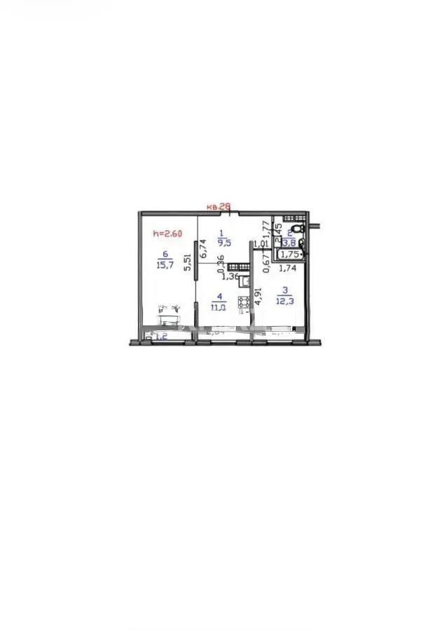 Продажа 2-комнатной квартиры, 53.5 м² в Алматы