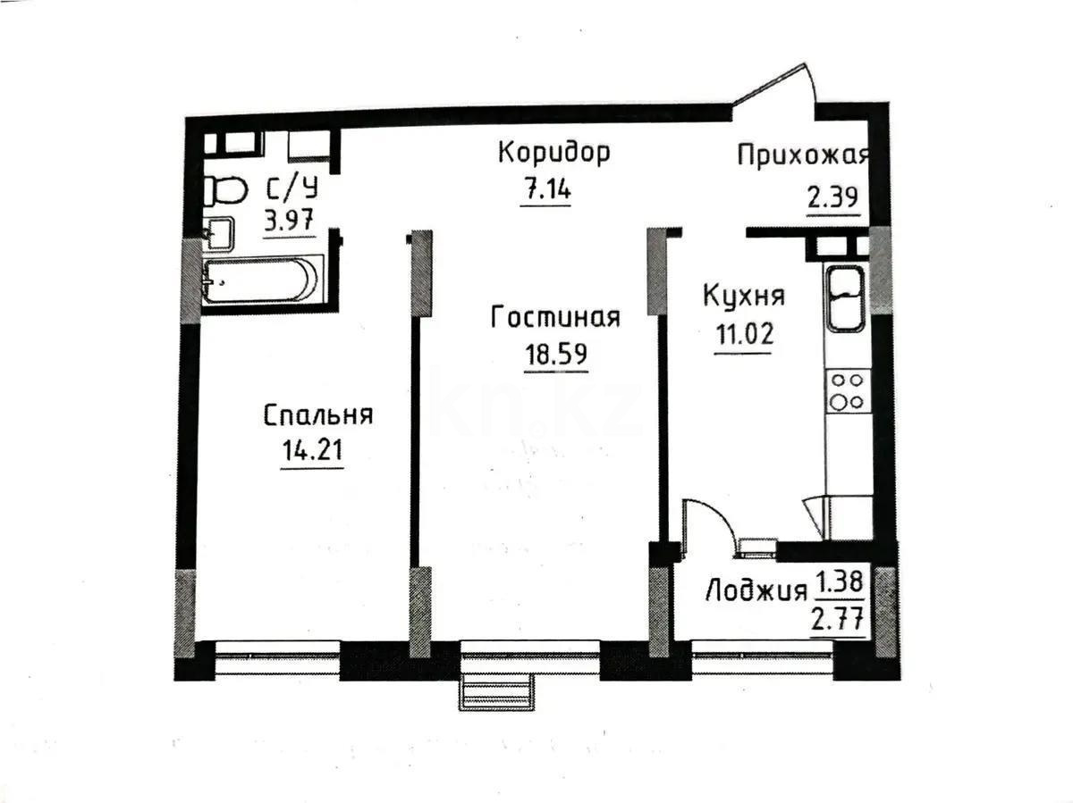 Продажа 2-комнатной квартиры, 58.7 м² - Продажа двухкомнатных квартир в р-не Нура Астаны - страница 2 фото 2 из 2