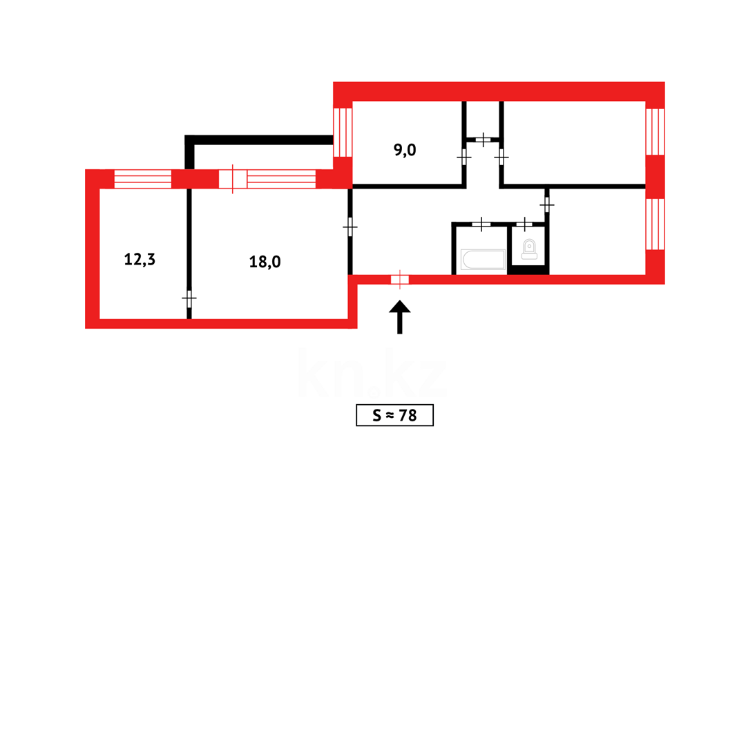 Продажа 4-комнатной квартиры, 79 м² - Продажа недвижимости в Казахстане - страница 13 фото 17 из 17