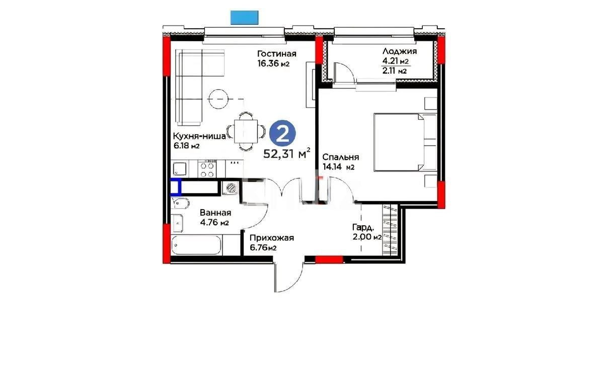 Продажа 2-комнатной квартиры, 52 м² - Продажа квартир в Астане - страница 16 фото 1 из 1