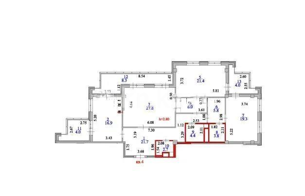 Продажа 5-комнатной квартиры, 146.1 м², ул. 23-й проезд, дом  5 - Продажа  пятикомнатных квартир в Астане без посредников с фото фото 1 из 1