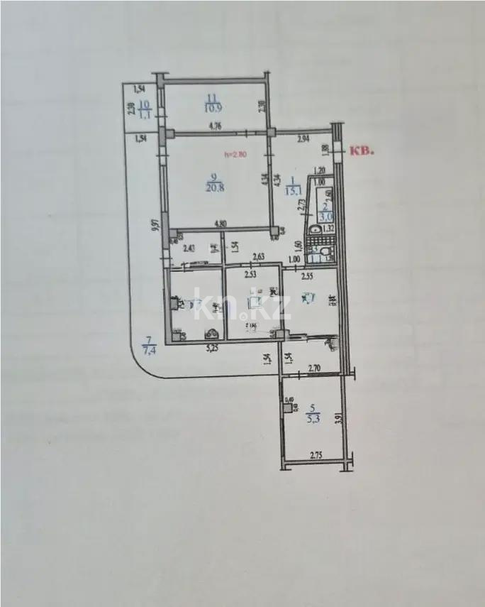 Продажа 4-комнатной квартиры, 97.1 м² - Продажа четырехкомнатных квартир от собственников в Алматы фото 5 из 5